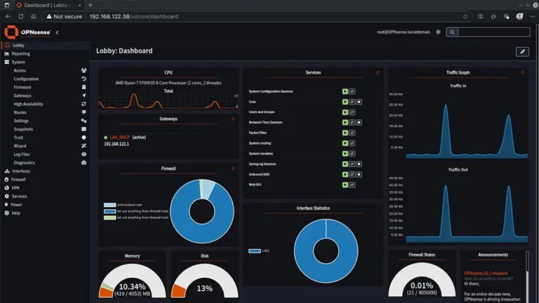 OPNsense 25.7.11 что нового