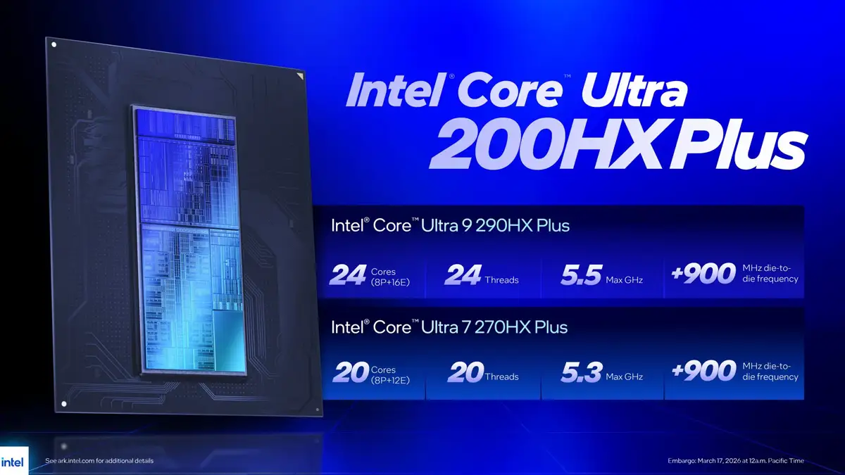 Intel Core Ultra 200HX Plus