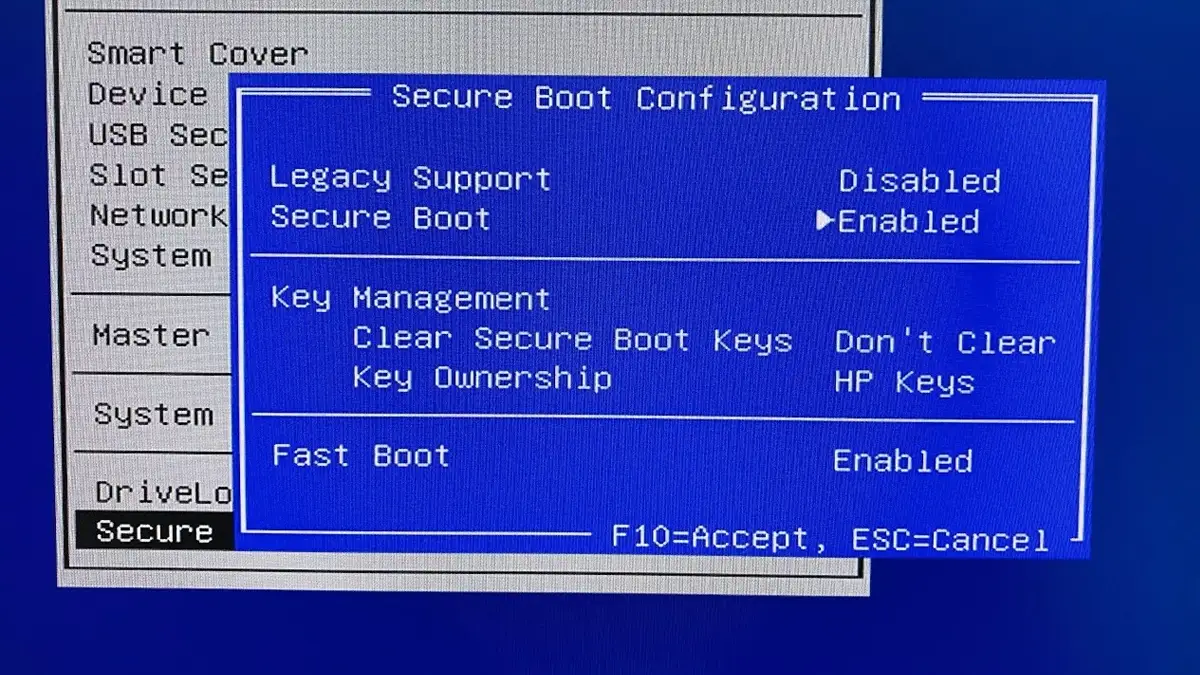 отключить secure boot windows