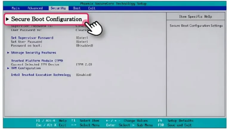 secure boot не запускается windows