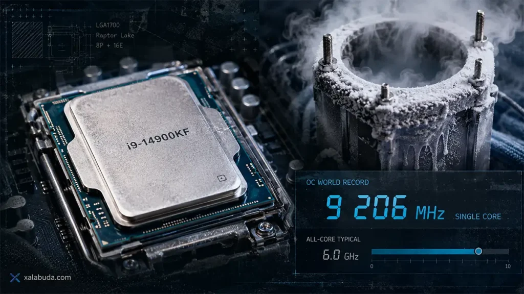 Intel Core i9-14900KF разогнали до 9,2 ГГц