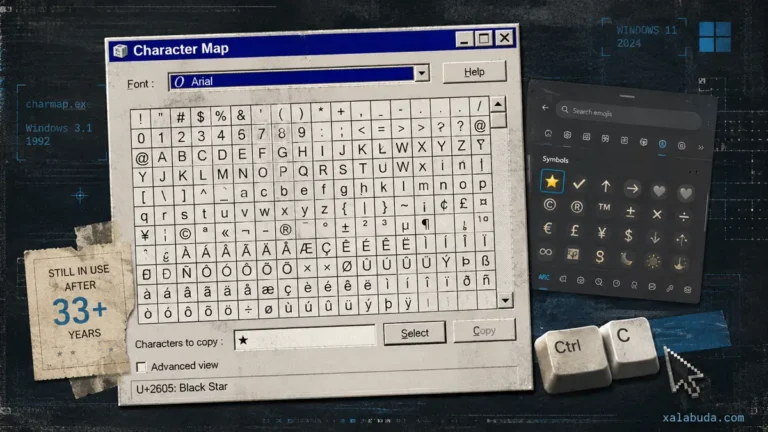 Character Map в Windows 11