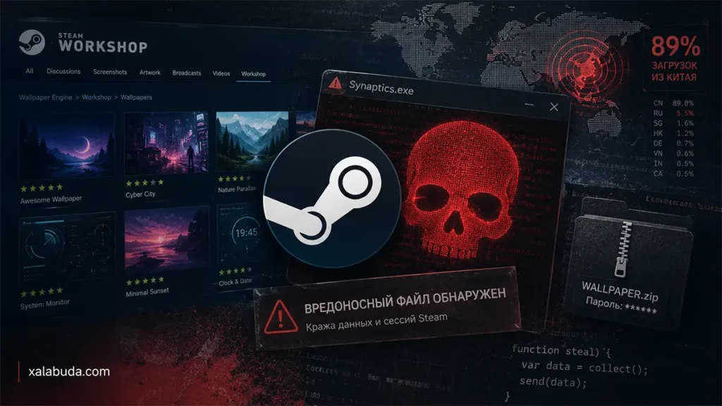 вредоносные обои Steam