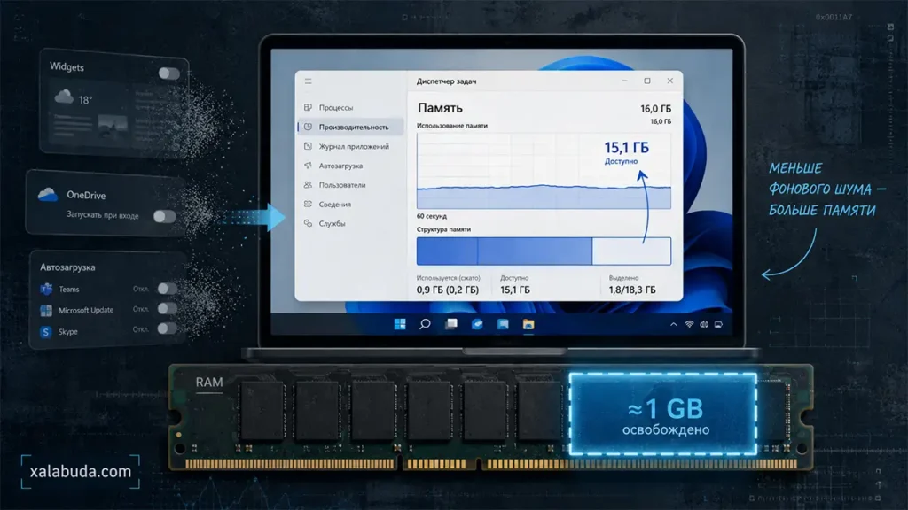 как освободить RAM в Windows 11