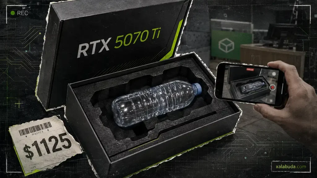 бутылка воды вместо RTX 5070 Ti