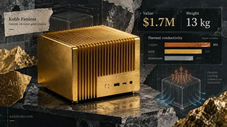 золотой мини-ПК Kubb Fanless