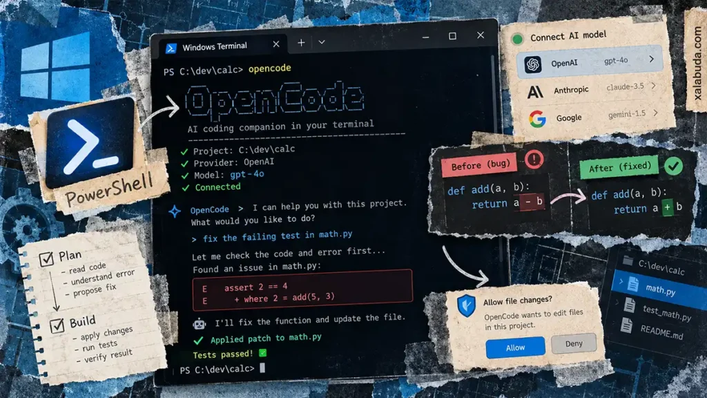 opencode terminal windows